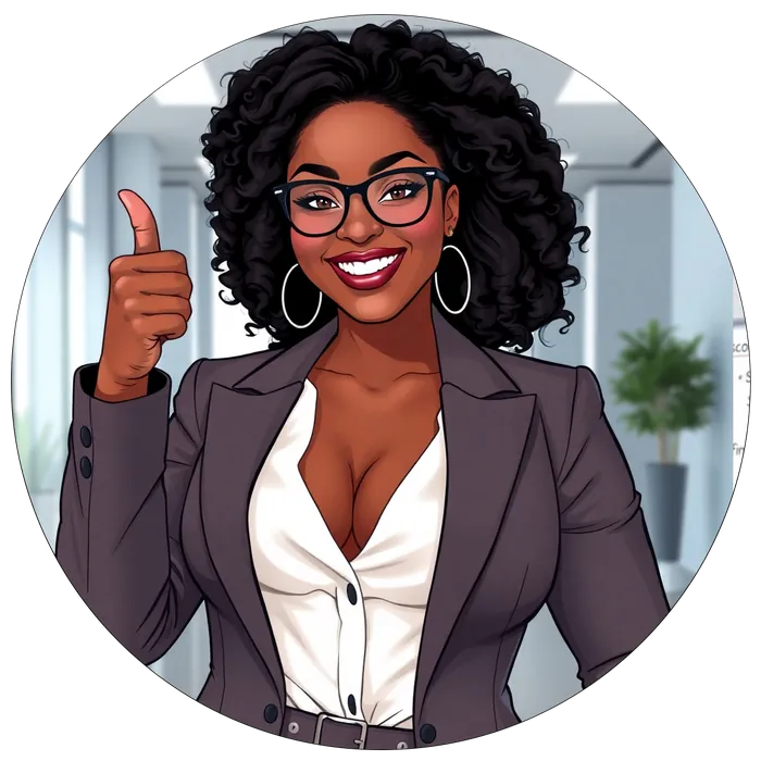 Illustrated founder in glasses giving a thumbs up